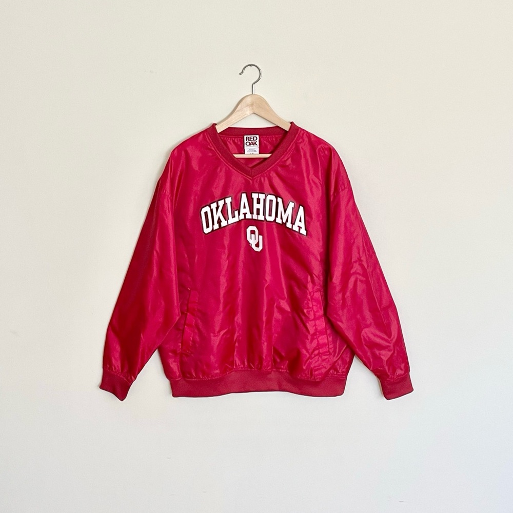 Red Oak OU Oklahoma Sooners NCAA Pullover Windbreaker Jacket Men’s Large